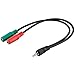 Produktbild Manhattan ICOC 11-SB-HP Audiokabel, 0,15 m, 3,5 mm, 3,5 mm, Schwarz