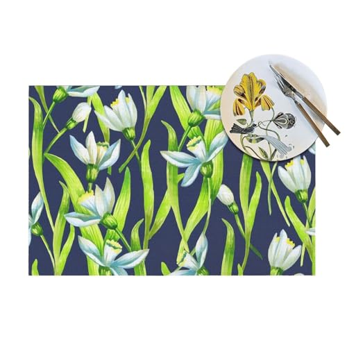 Set de table PVC résistant à la chaleur fleurs Perce-Neige - 5