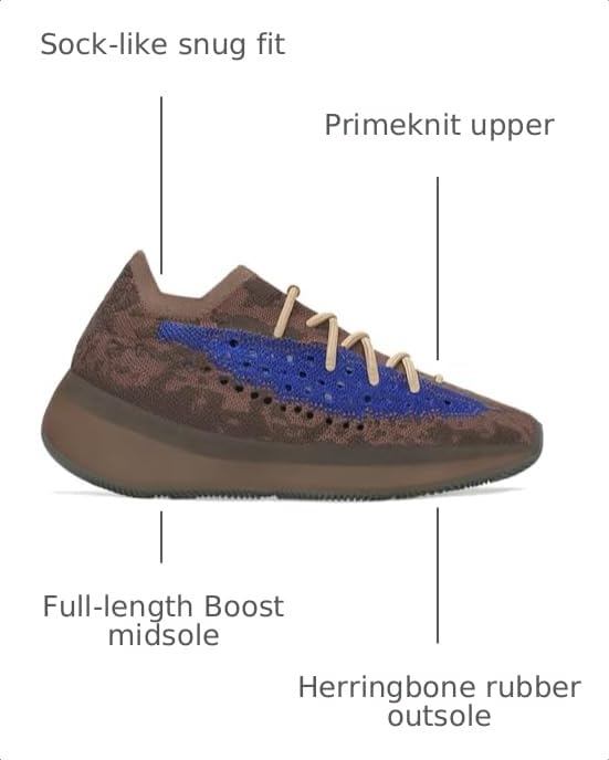 Image of adidas Mens Yeezy Boost 380 Lace Up Sneakers Shoes Casual - Blue
