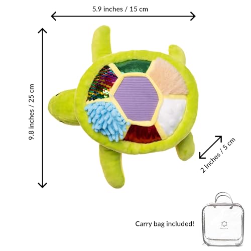 Image of ODOXIA Sensory Turtle Stuffed Animal | Plush Toy | Fidget Stuffed Animal for Kids | Great for Sensory Needs | Pillow Plush for Children