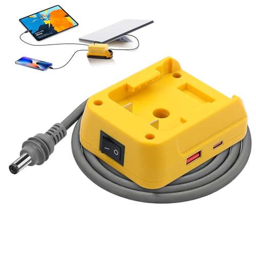 QKJCE Starlink Mini Battery Adapter Compatible with DeWalt, [Low Voltage Cutoff Protection] 5FT Starlink Mini Power Cable for 20V Battery, 18AWG Battery Adapter DC Power Cable
