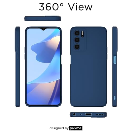 Image of Outlouders Back Cover for Oppo A16 | Camera Protection | Durable Soft Matte Silicone Bumper Case (Blue)