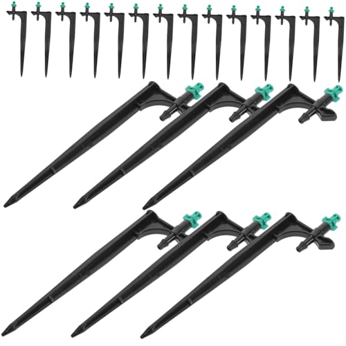 Garneck 20 Piezas Boquilla de Riego Ajustable con Soporte para Jardín Rociador con Cobertura para Plantas Macetas y Cultivos