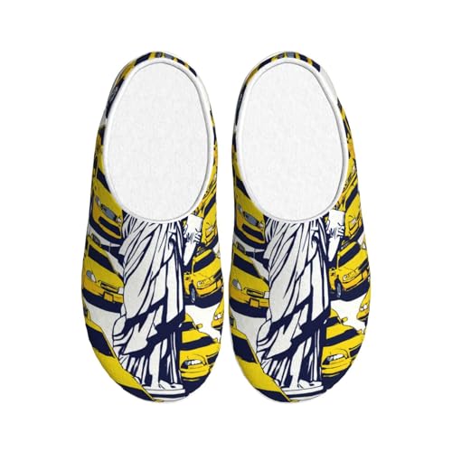 Chaussons d'hiver EdWal pour cocooning à la maison motif New York City noir 39