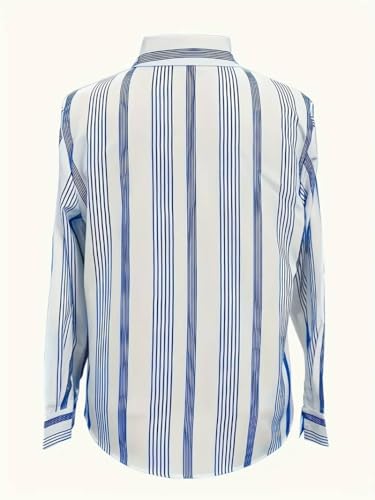 Image of TADKEE Women's V Collared Casual Stylish Long Sleeve Oversized Fit Shirt