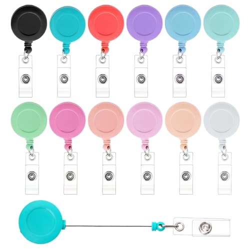 Porte-badge rétractable robuste Swpeet à clip crocodile rotatif