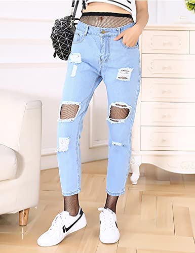 Image of Lastclream High Waisted Fishnet Tights for Women Sexy Fishnets Stockings Full Footed Fishnet Sheer Pantyhose Plus Size
