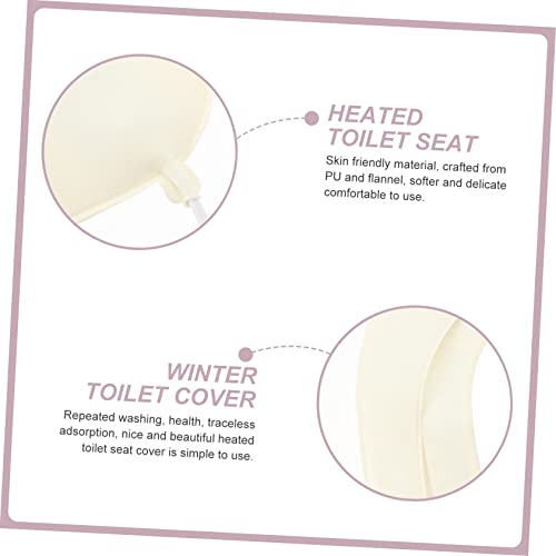 Yardwe Beheizter Toilettensitz Toilettensitze Toilettensitz-Heizkissen Wärmender Toilettensitz Toilettensitzauflage Für Den Winter Beheiztes Toilettensitzkissen Toilettenabdeckung Weißer – Bild 6