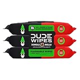 DUDE Wipes - Flushable Wipes for Adults - 3 Pack, 144 Wipes - Dingle Bells Extra Large Wet Wipes with Crisp Pine, Balsam, and Other Jolly Scents
