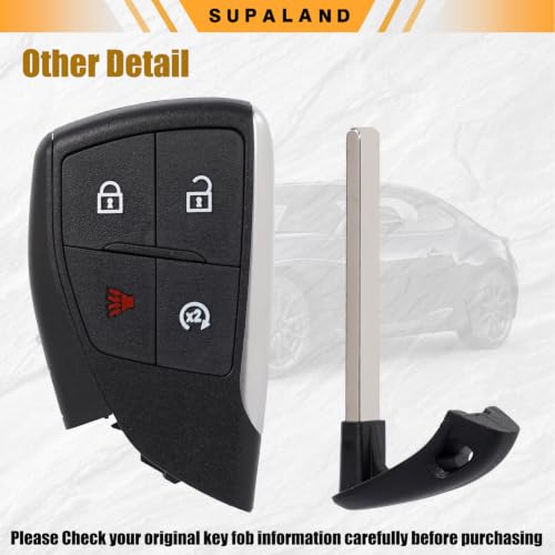ATPSTOGO Key Fob Shell Case for Chevrolet Silverado Tahoe Blazer Colorado Equinox Traverse GMC Canyon Sierra Terrain 4 Button Remote Start Key Pad Cover Replacement by SUPALAND - Used condition - Image 6