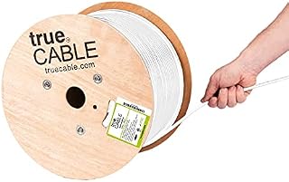 trueCABLE Cat6 Outdoor, Shielded FTP, 500ft, UV Resistant, Aerial CMX Rated, Black, 23AWG Solid Bare Copper, 550MHz, PoE++ (4PPoE), ETL Listed, Bulk Ethernet Cable