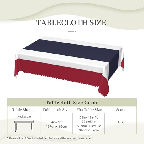 Nappe drapeau Thaïlande rectangulaire grand format tissu déco table - 7