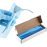 JMU 500pcs Dental Air Water Syringe Sleeves with Precut Opening, 2.5' x 10' Disposable Clear Plastic Protective Barrier, Blue