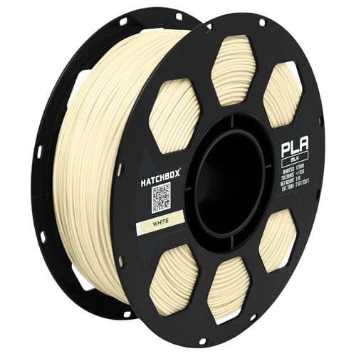 HATCHBOX Silk PLA 3D Printer Filament, Dimensional Accuracy +/- 0.03mm, 1kg Spule, 1.75mm, White