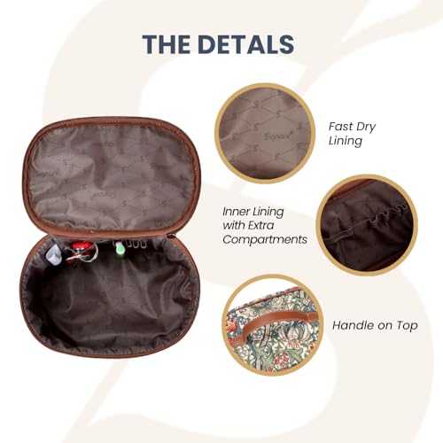 Signare Tapestry Toiletry Bag Makeup Organizer bag for Women with with William Morris Golden Lily Design (TOIL-GLILY)4