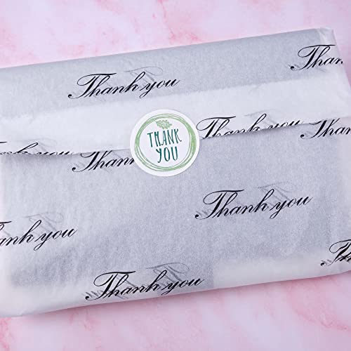 MR FIVE 100 Folhas Brancas com Papel de Seda Preto Obrigado A Granel, 20