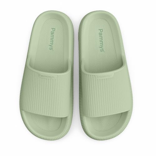 PAMMYS Originals - Sandalias para mujer, cómodas chanclas de verano hechas de 100% EVA, veganas y sin bisfenol A, sandalias antideslizantes para playa, ciudad, jardín y piscina, Pistachio Dream, 36/37