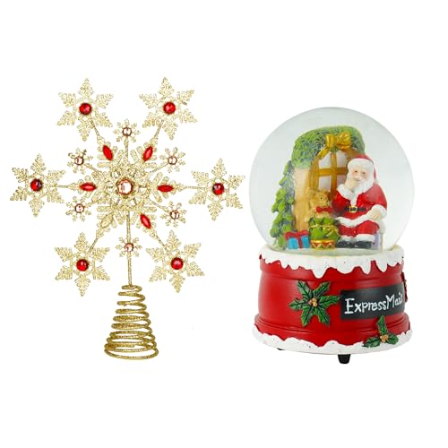 DUSVALLY Christmas Tree Topper & Snow Globe, 13