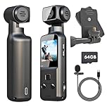 IXROAD 4K Body Camera with Audio and Video, POV/Pocket/Vlog/Travel Camera with 270° Rotatable Lens, Sports Action Cam with External Microphone, Clip and 64GB TF Card