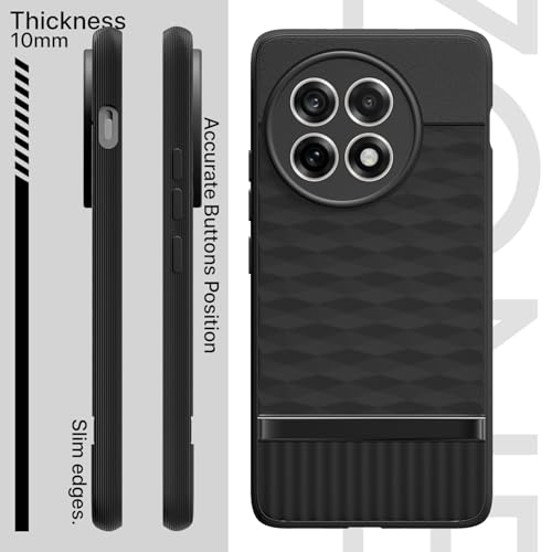 Image of Outlouders Back Cover for OnePlus 13R 5G | Full Camera Protection | TPU Soft Flexible Shockproof Bumper Case (Black)