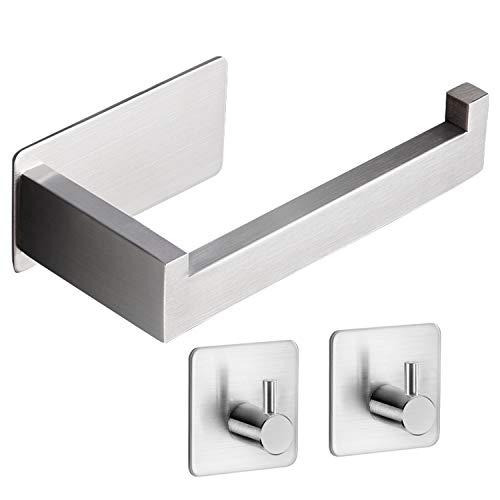 YIGII Autoadhesivo Portarrollos Papel Higienico con Ganchos Adhesivos (2 Piezas) para Baño, SUS 304 Acero Inoxidable