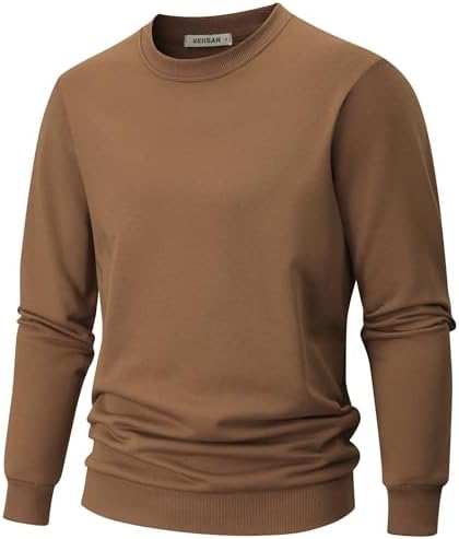 VEIISAR Sweatshirt Herren Langarm aus weicher Baumwolle - 310g Bequemer Pullover mit Rundhals für Herbst und Winter
