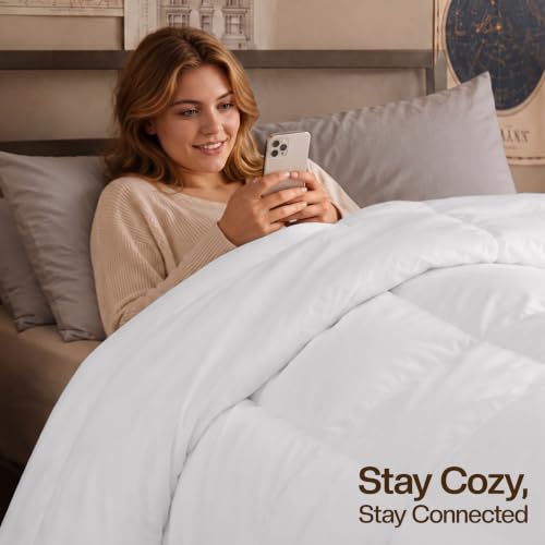 Image of Utopia Bedding Twin XL Comforter, Duvet Insert, White, 68 x 92 Inches
