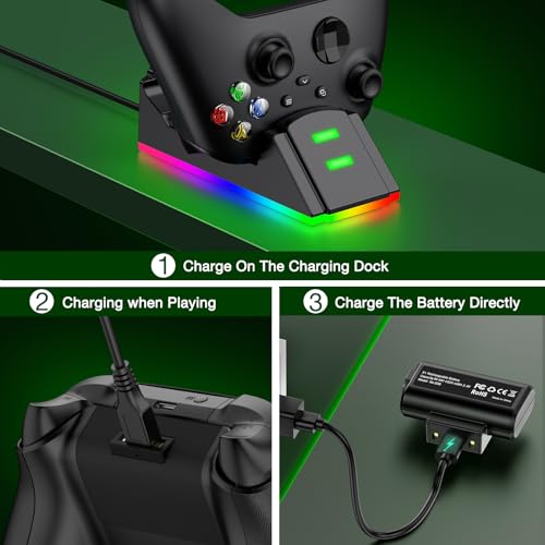 image for Fanxieast Dual Xbox Controller Charging Station with 2×4320mWh Rechar
