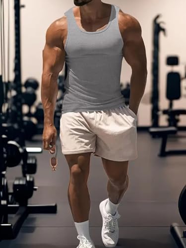 Men's Gym Workout Tank Tops - Soft Lightweight Sleeveless Muscle Shirts for Beach & Athletic Wear4