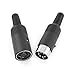 uxcell Pair Black Plastic DIN 7 Pins Female Male Audio Video AV Adapter 6mm