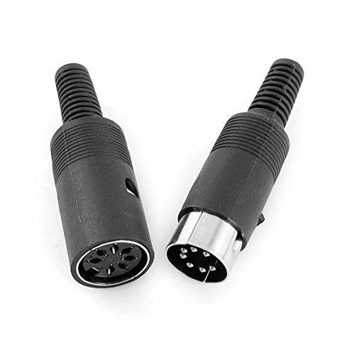 uxcell Par Conectores DIN 7 Pines Negro miniatura 1