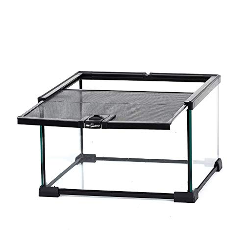 ReptiZoo 5 Gallon Mini Reptile Glass Terrarium Tank Full View Visually Appealing Mini Reptile Glass Habitat Cage 12"X12"X8"