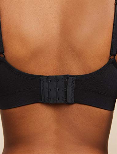 Motherhood Maternity Women's Wireless Clip Down Seamless Nursing Bra for Breastfeeding, Black, Large