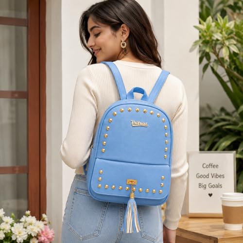 Image of VRITRAZ PU Leather Ladies Leather Shoulder Fitting Backpacks Designer Backpack Shoulder Bag, Handbag For Women, Girls Elegant Backpack Purse