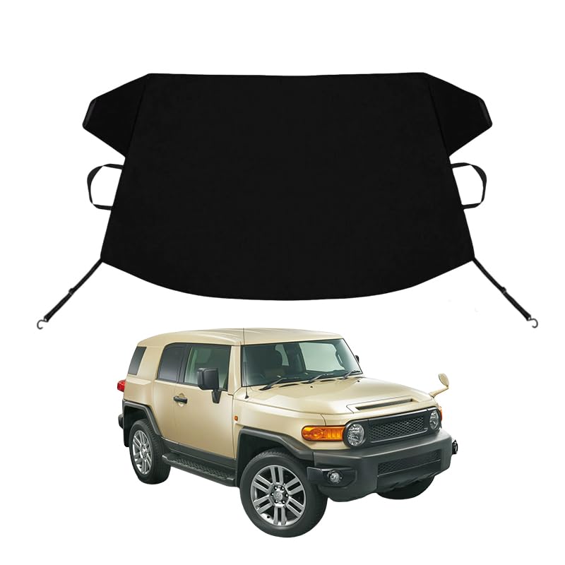 Image of FJ Cruiser Custom Windshield Cover for Ice and Snow for to-yo-ta FJ Cruiser Windshield Snow Cover 600D Shade Blocks Winter Frost Hail Protector Car Accessories