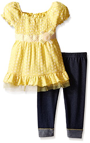 Little Lass Baby and Girls' 2 PC Capri Set Puff Print Eyelet