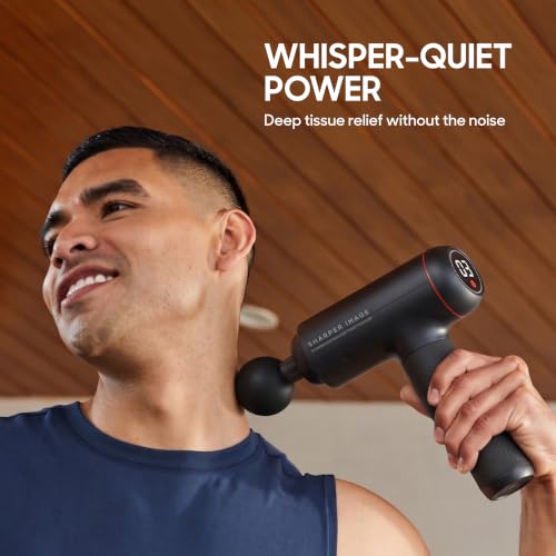 Image of Sharper Image PowerBoost Max Massage Gun [2026 Version] Anti-Stall Deep Tissue Percussion Massager| 7 Speeds| Workout Muscle Recovery| Pain Relief| Back & Shoulder Massage Tool| Gifts for Men Women