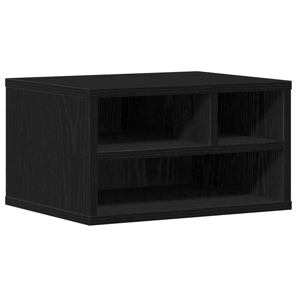 Druckerständer Schwarz Eichen-Optik 40 x 32 x 22,5 cm aus Holzwerkstoff, rechteckiges Druckerregal mit Stauraum für Homeoffice und Büro, pflegeleicht und stabil