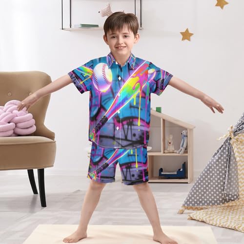 Image of Boccsty Red Strawberry Boy Summer Shorts Sets Hawaiian Toddler Boys T-Shirt & Pants 2 Pcs 3T-10T