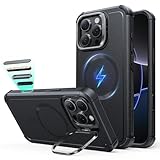 ESR for iPhone 16 Pro Max Case with Stand, Camera Control Cover, 23FT Military-Grade Rugged Shock-Absorbing Drop Protection, Compatible with MagSafe Accessories, Magnetic Cyber Series, Black