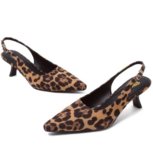 Image of RIBONGZ Sexy Slingback Pumps Elegant Dressy Heels for Women Closed Toe Pointy High Heels Wedding Bride Prom Party Evening Shoes