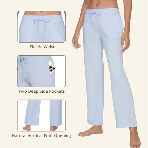 Image of U2SKIIN 2 Pack Pajama Pants for Women Soft, Cotton Comfortable Womens Lounge Lightweight Sleep Pj Bottoms