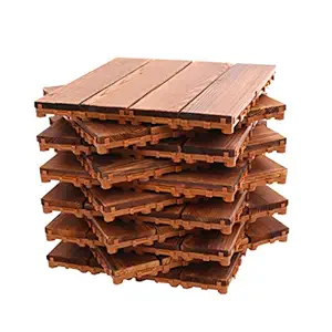 YYOBK Decking,11PCS Interlocking Wood Flooring,Patio Deck Tiles,Wood Tile,Tile Flooring,Outdoor Flooring,Patio Flooring,Garage Flooring,Patio Tiles,Basement Flooring,12 X 12in (Size : 12