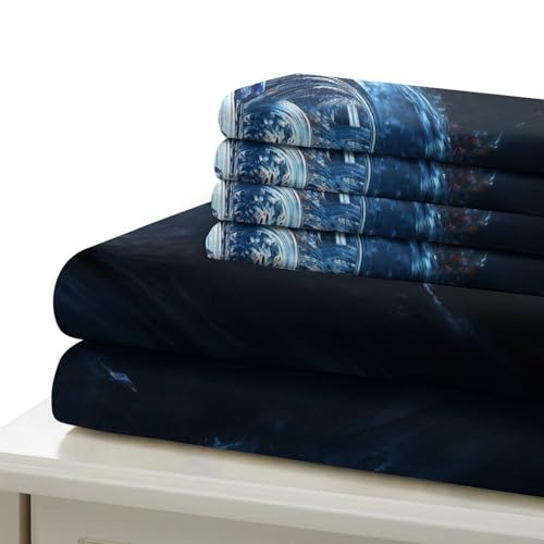Housse de couette moto 3D microfibre 260x220 lavable toutes saisons
