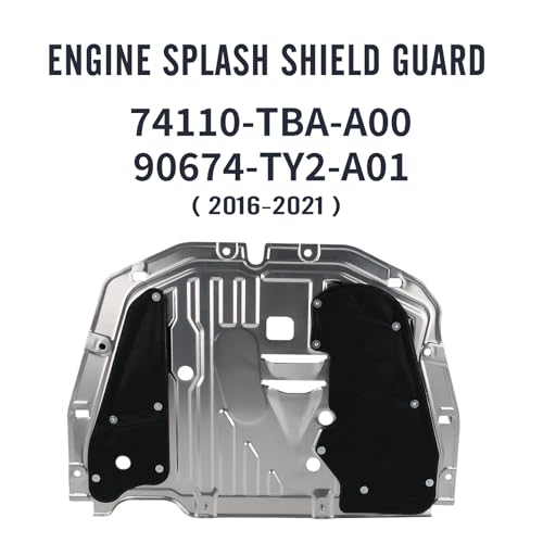 Image of Engine Splash Shield Guard Compatible with Honda Civic 2016 2017 2018 2019 2020 2021 Splash Shield Under Engine Cover 74110-TBA-A00 90674-TY2-A01