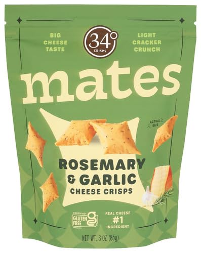 34 Degrees Crisps Rosemary and Garlic Nuts 3 oz (Pack of 12)
