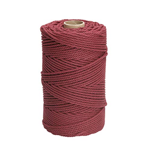 Lieblingsgarn - Hilo de macramé prémium de 3 mm x 120 m de algodón en Rojo Vino Cover