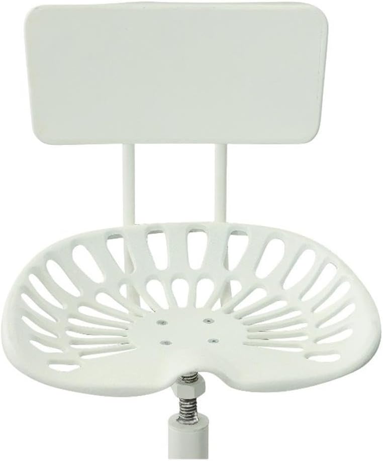 Carolina Classic August Tractor Seat Stool with Back in White