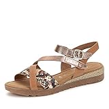 Weicher Gehcomfort Gabor Comfort 42.743-55 Comfort Damen Sandalen aus Glattleder mit Riemchenverschluss, Groesse 41, Cognac/Schlange