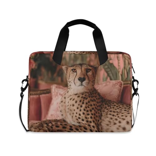 Bolsa para portátil con estampado Cheetah y múltiples bolsillos miniatura 1
